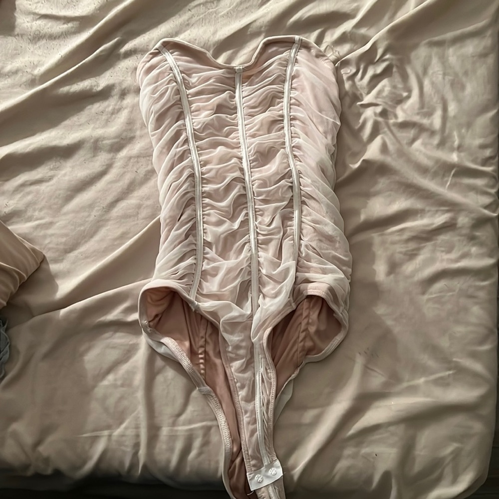 Maura strapless ruched bodysuit